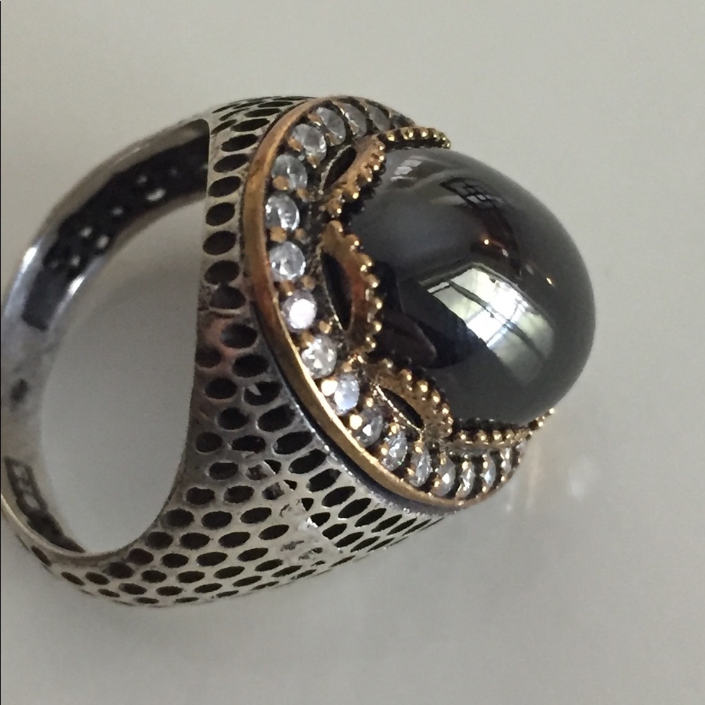 Oval Silver HematiteRing - Picture 3 of 8
